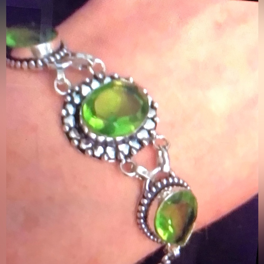Peridot 925 Sterling Silver Bracelet